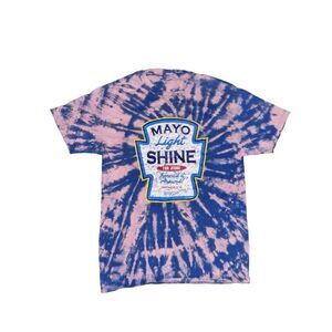 Tie-Dye Short Sleeve Tee with 'Shine' Back Graphic - Pink & Navy